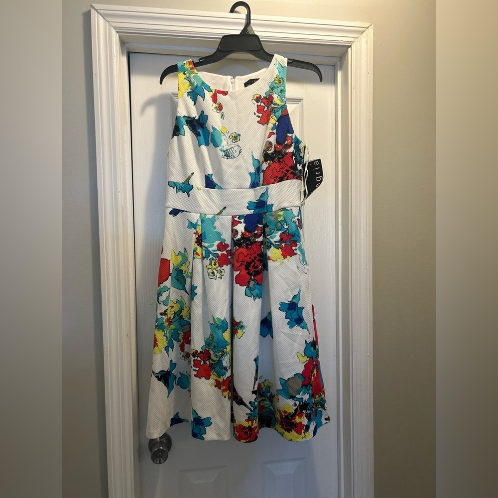 Signature by Sangria White and Blue Dress